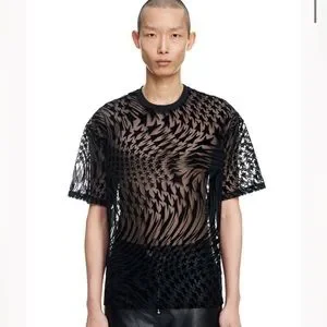 Mugler X H&M | Shirts | Muller X Hm Swirling Star Black Mesh